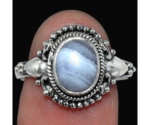 Blue Lace Agate Ring size-8.5 SDR238715 R-1291, 7x9 mm