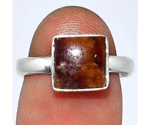 Indian Blanket Jasper Ring size-7.5 SDR238728 R-1001, 8x8 mm