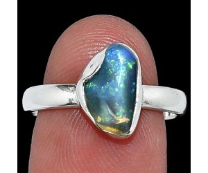 Ethiopian Opal Rough Ring size-8 SDR238740 R-1001, 7x11 mm