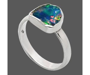 Ethiopian Opal Rough Ring size-8 SDR238742 R-1001, 9x9 mm