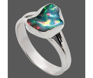Ethiopian Opal Rough Ring size-9 SDR238743 R-1002, 8x10 mm