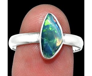 Ethiopian Opal Rough Ring size-9 SDR238746 R-1001, 6x12 mm