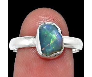 Ethiopian Opal Rough Ring size-9 SDR238748 R-1001, 7x9 mm