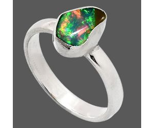 Ethiopian Opal Rough Ring size-7.5 SDR238749 R-1001, 6x9 mm