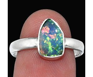 Ethiopian Opal Rough Ring size-8 SDR238750 R-1001, 7x10 mm