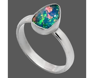 Ethiopian Opal Rough Ring size-8 SDR238750 R-1001, 7x10 mm