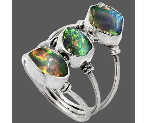 Ethiopian Opal Rough Ring size-8 SDR238756 R-1566, 8x9 mm