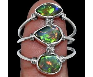 Ethiopian Opal Rough Ring size-9.5 SDR238760 R-1566, 7x10 mm