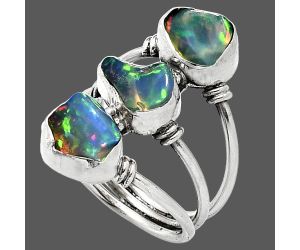 Ethiopian Opal Rough Ring size-7 SDR238763 R-1566, 7x9 mm