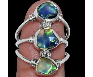 Ethiopian Opal Rough Ring size-6.5 SDR238764 R-1566, 8x8 mm
