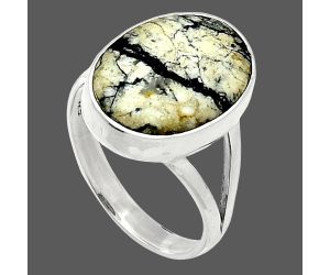 Authentic White Buffalo Turquoise Nevada Ring size-9 SDR239085 R-1002, 12x17 mm