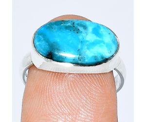 Natural Turquoise Morenci Mine Ring size-7 SDR239102 R-1057, 9x15 mm
