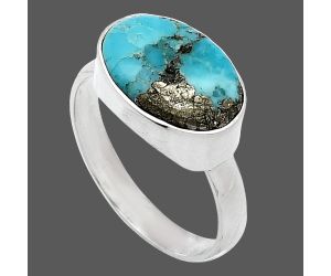Kingman Turquoise With Pyrite Ring size-8 SDR239120 R-1057, 9x14 mm
