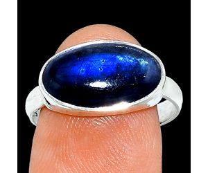 Blue Fire Labradorite Ring size-9 SDR239154 R-1057, 9x15 mm