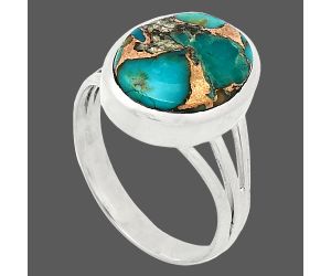 Kingman Copper Teal Turquoise Ring size-8 SDR239197 R-1006, 11x14 mm