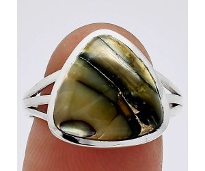 Shell In Black Turquoise Ring size-8 SDR239201 R-1006, 13x13 mm
