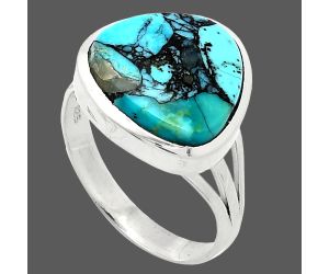 Lucky Charm Tibetan Turquoise Ring size-8 SDR239203 R-1006, 14x14 mm