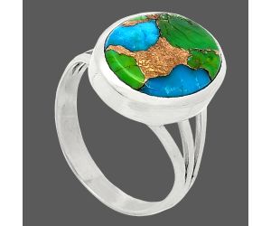 Blue Turquoise In Green Mohave Ring size-7.5 SDR239217 R-1006, 12x15 mm