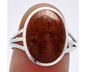 Red Moss Agate Ring size-8 SDR239218 R-1006, 11x15 mm