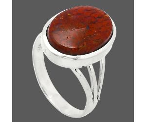 Red Moss Agate Ring size-8 SDR239218 R-1006, 11x15 mm