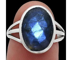 Blue Fire Labradorite Checker Ring size-7 SDR239226 R-1006, 10x14 mm