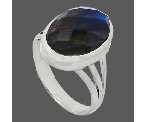 Blue Fire Labradorite Checker Ring size-7 SDR239229 R-1006, 10x14 mm