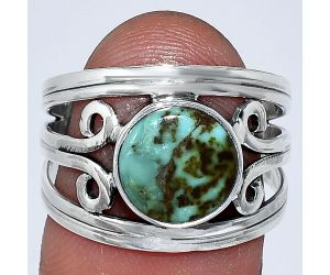Natural Turquoise Morenci Mine Ring size-8 SDR239249 R-1132, 9x9 mm