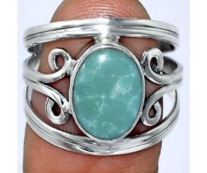 Natural Rare Turquoise Nevada Aztec Mt Ring size-8 SDR239274 R-1132, 8x12 mm