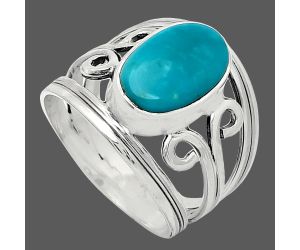 Natural Rare Turquoise Nevada Aztec Mt Ring size-7 SDR239276 R-1132, 8x12 mm