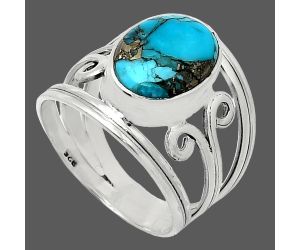 Kingman Turquoise With Pyrite Ring size-7.5 SDR239281 R-1132, 9x12 mm