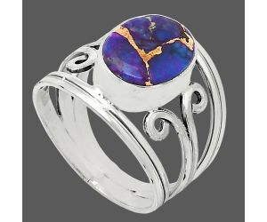 Copper Purple Turquoise Ring size-8 SDR239283 R-1132, 9x12 mm