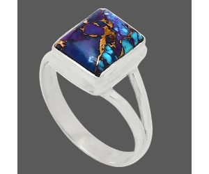 Kingman Purple Dahlia Turquoise Ring size-7 SDR239306 R-1008, 8x10 mm