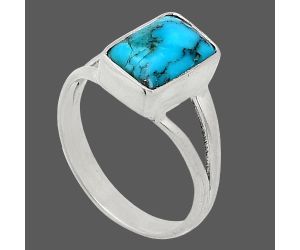 Natural Turquoise Morenci Mine Ring size-7 SDR239317 R-1008, 7x10 mm