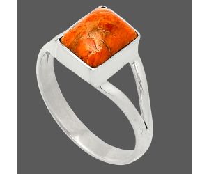 Red Sponge Coral Ring size-8 SDR239327 R-1008, 7x9 mm