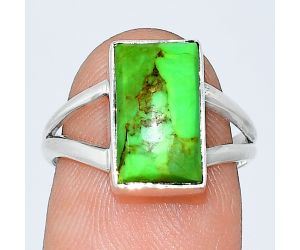 Green Mohave Turquoise Ring size-6.5 SDR239337 R-1008, 7x12 mm