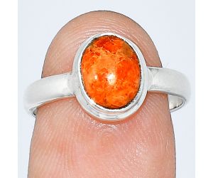 Red Sponge Coral Ring size-7.5 SDR239340 R-1007, 7x9 mm