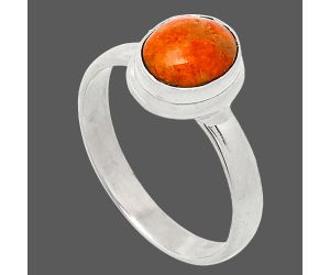 Red Sponge Coral Ring size-7.5 SDR239340 R-1007, 7x9 mm