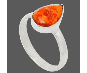 Red Sponge Coral Ring size-8.5 SDR239347 R-1007, 8x12 mm