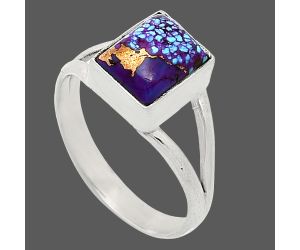 Kingman Purple Dahlia Turquoise Ring size-8 SDR239362 R-1008, 7x9 mm