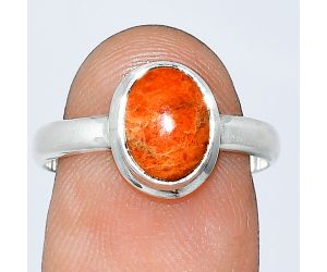 Red Sponge Coral Ring size-8 SDR239364 R-1007, 7x9 mm