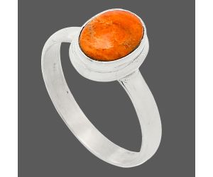 Red Sponge Coral Ring size-8 SDR239364 R-1007, 7x9 mm