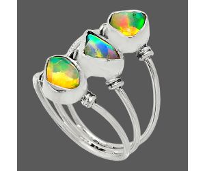 Ethiopian Opal Rough Ring size-8 SDR239377 R-1566, 6x8 mm