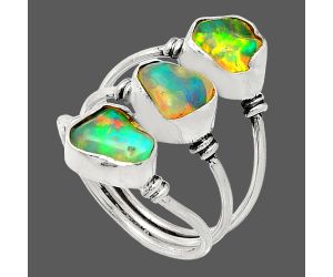 Ethiopian Opal Rough Ring size-6 SDR239379 R-1566, 7x8 mm