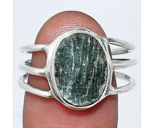 Green Kyanite Rough Ring size-8.5 SDR239385 R-1008, 9x13 mm