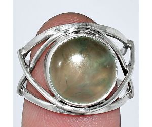 Prehnite Ring size-7.5 SDR239420 R-1054, 12x12 mm