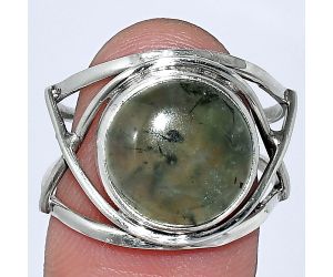 Prehnite Ring size-9 SDR239421 R-1054, 12x12 mm