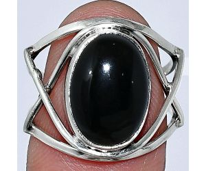 Black Onyx Ring size-7.5 SDR239426 R-1054, 10x14 mm