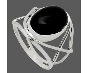 Black Onyx Ring size-7.5 SDR239426 R-1054, 10x14 mm