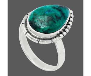 Azurite Chrysocolla Ring size-8 SDR239430 R-1151, 11x16 mm