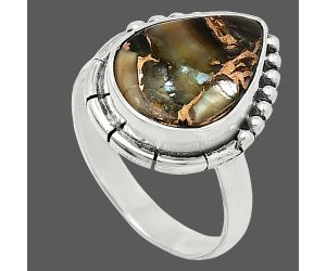Copper Abalone Shell Ring size-7 SDR239446 R-1151, 11x15 mm